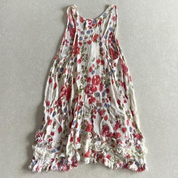 Free People Floral Tuxedo Ruffle Cami Tank Tunic Top ASO Alex Russo - Picture 5 of 10